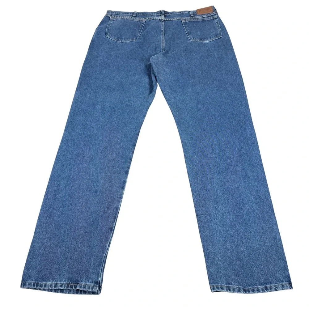 Cabelas Mens Jeans 42x36 Blue Denim Straight Leg Relaxed Fit Outdoor Workwear